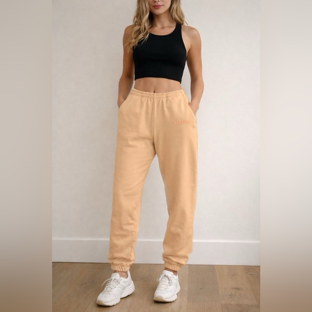 The Marathon Clothing Hero Heavyweight Joggers In Peach